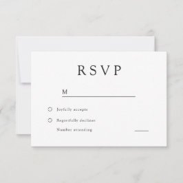 Zeitlose Schwarz-Weiß-Hochzeit RSVP Karte