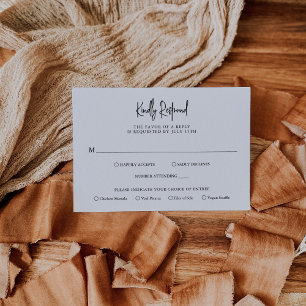 Zeitlose Schwarz-Weiß-Hochzeit RSVP Karte