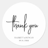 Zeitlose Schwarz-Weiß-Hochzeit Runder Aufkleber (Vorderseite)