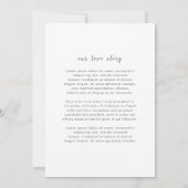 Zeitlose Schwarz-Weiß-Hochzeit Save The Date (Rückseite)