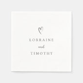 Zeitlose Schwarz-Weiß-Hochzeit Serviette (Vorderseite)