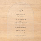 Zeitlose Schwarz-Weiß-Hochzeit speichern Sie das D Acryleinladungen (Vorderseite)