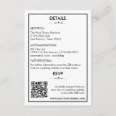 Zeitlose Schwarz-Weiß-Hochzeitdetails/Rsvp-Karte Begleitkarte (Vorderseite)
