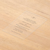 Zeitlose Schwarz-Weiß-Monogramm-Elegante Hochzeit Acryleinladungen (Ablage )