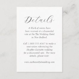 Zeitlose Schwarz-Weiß-Monogramm-Elegante Hochzeit Begleitkarte