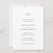 Zeitlose Schwarz-Weiß-Monogramm-Elegante Hochzeit Save The Date (Vorderseite)