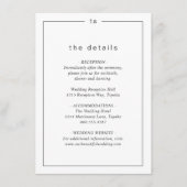 Zeitlose Schwarz-Weiß-Monogramm Moderne Hochzeit Begleitkarte (Vorderseite)