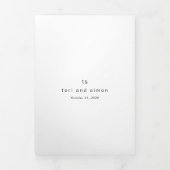 Zeitlose Schwarz-Weiß-Monogramm Moderne Hochzeit Dreifach Gefaltete Einladung (Cover)