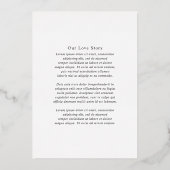 Zeitlose Schwarz-Weiß-Monogramm Moderne Hochzeit Folieneinladung (Rückseite)