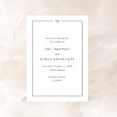 Zeitlose Schwarz-Weiß-Monogramm Moderne Hochzeit Save The Date