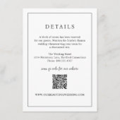 Zeitlose Schwarz-Weiß-QR-Code Elegante Hochzeit Begleitkarte (Vorderseite)