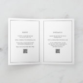 Zeitlose Schwarz-Weiß-QR-Code Elegante Hochzeit Einladung (Innenseite)