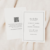 Zeitlose Schwarz-Weiß-QR-Code Elegante Hochzeit Save The Date