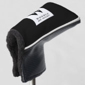 Zeitlose schwarze Hochzeit Golf Headcover (3/4 Vorderseite)