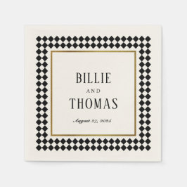 Zeitlose Schwarze Karton-Rahmen-Hochzeit Serviette