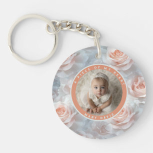 Zeitlose Secret-Santa-Geschenke Foto Rose Floral Schlüsselanhänger
