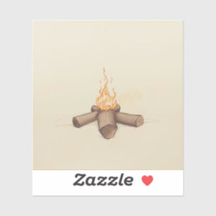 Zeitlose Skizzenmalereien am Lagerfeuer, die Gesch Aufkleber