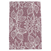 Zeitlose Spitze aussehen Hochzeit Mauve und Weiß Mittlere Geschenktüte (Vorderseite)