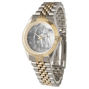**"Zeitlose Stärke: Grauschwarz und Weiß Hippo Armbanduhr