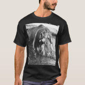**"Zeitlose Stärke: Grauschwarz und Weiß Hippo T-Shirt (Vorderseite)