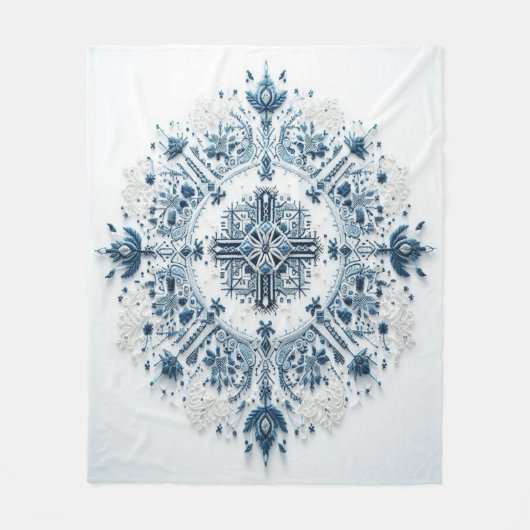 Zeitlose Stickerei #1 Fleecedecke (Vorderseite)