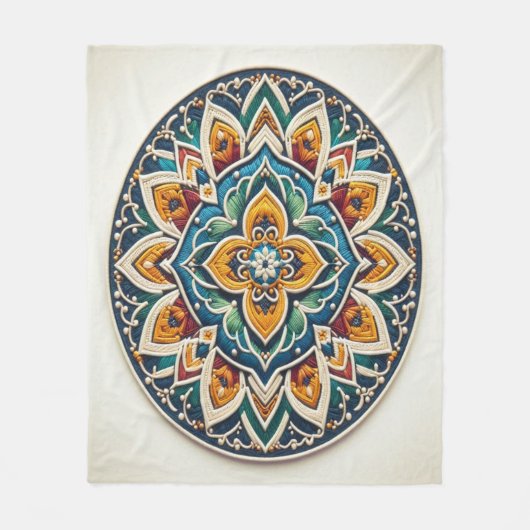 Zeitlose Stickerei #2 Fleecedecke (Vorderseite)