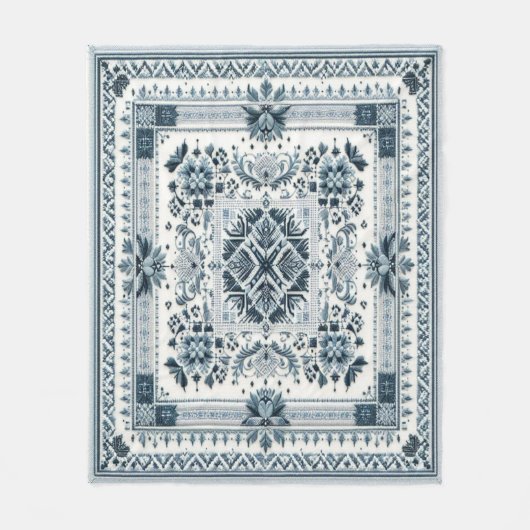 Zeitlose Stickerei #5 Fleecedecke (Vorderseite)