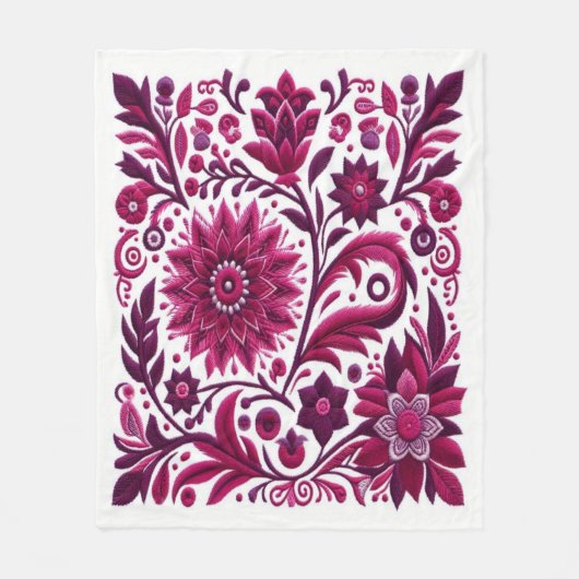 Zeitlose Stickerei #8 Fleecedecke (Vorderseite)