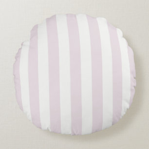 Zeitlose Streifen Pastellrosa Rundes Kissen