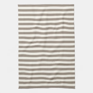 Zeitlose Streifen Taupe Creme Geschirrtuch