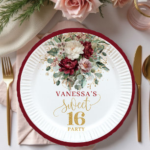 Zeitlose Sweet Sixteen Blush Burgunder Teller