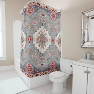Zeitlose Themen: Heritage Boho Marokkanische Geome Duschvorhang