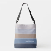 Zeitlose trendfarbene Streifen Art Muster Tragetaschen Mit Langen Trägern (Rückseite)