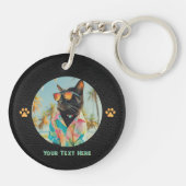 Zeitlose Tropenkatze Schlüsselanhänger (Rückseite)