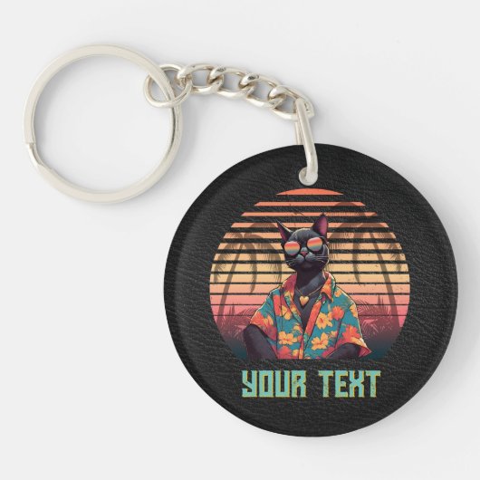 Zeitlose Tropenkatze Schlüsselanhänger (Vorderseite)