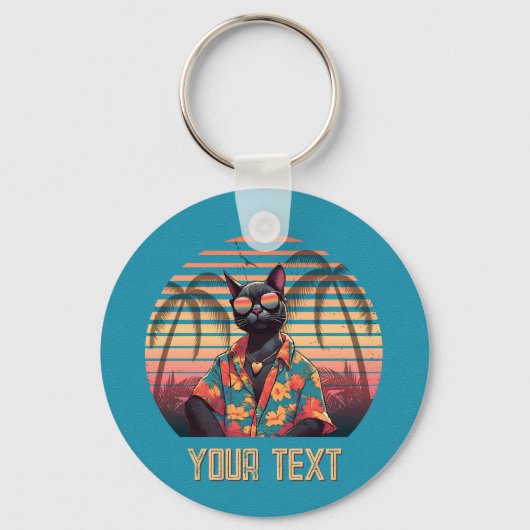 Zeitlose Tropenkatze Schlüsselanhänger (Vorderseite)