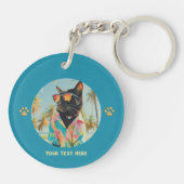 Zeitlose Tropenkatze Schlüsselanhänger (Rückseite)