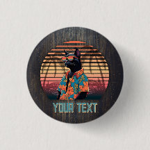 Zeitlose Tropenkatzenhöhe 1 Zoll, Round-Button