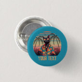 Zeitlose tropische Katzenhöhe Button (Vorne & Hinten)