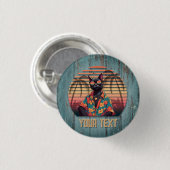 Zeitlose tropische Katzenhöhe Button (Vorne & Hinten)