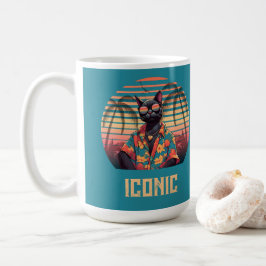 Zeitlose tropische Katzenhöhe Kaffeetasse