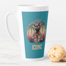 Zeitlose tropische Katzenhöhe Milchtasse