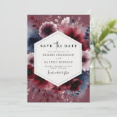 Zeitlose Typografie Burgundy Wedding Save The Date (Stehend Vorderseite)
