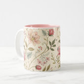 Zeitlose Vintage botanische Tasse (Vorderseite Links)