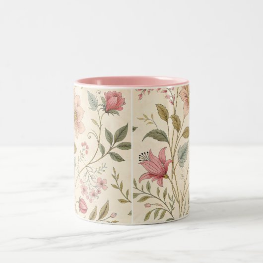 Zeitlose Vintage botanische Tasse (Mittel)