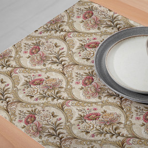 Zeitlose Vintage Eleganz Viktorianisch Damask Flor Großer Tischläufer