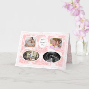 Zeitlose Vintage Regency 4 Foto Rosa Muttertag Karte