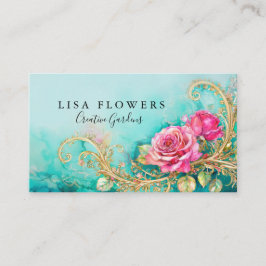Zeitlose Vintage Rose-Visitenkarten Visitenkarte