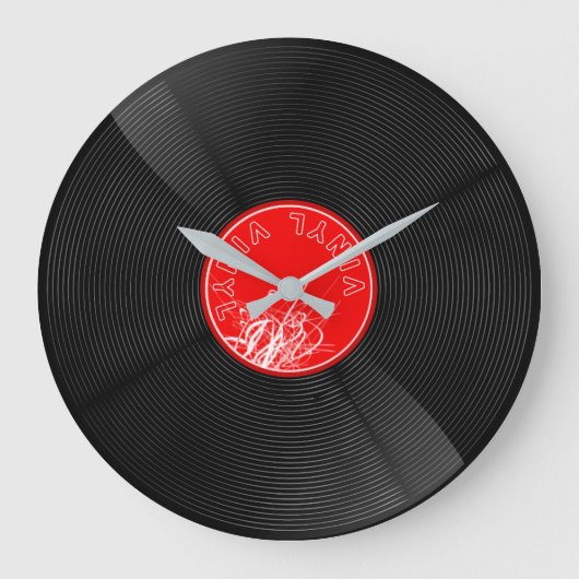 Zeitlose Vinyl Record Retro Große Wanduhr (Vorderseite)
