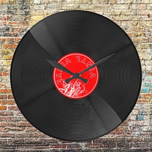 Zeitlose Vinyl Record Retro Große Wanduhr